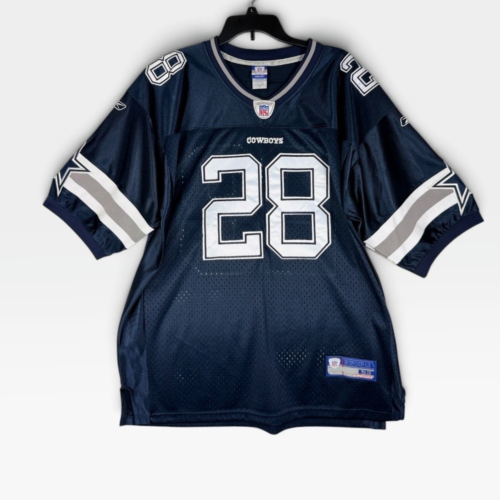 Reebok NFL Dallas Cowboys Felix Jones 28 Jersey Mens 52 Navy Blue Mesh Excellent
